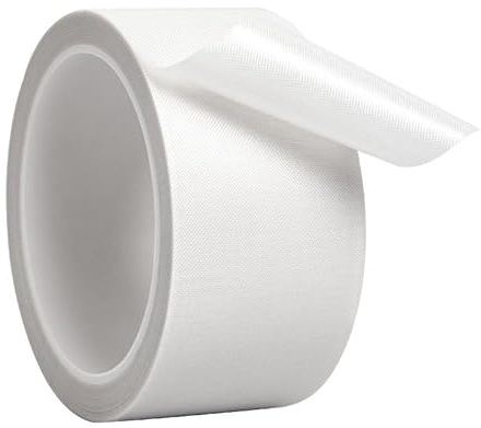 Misuyue Nastro adesivo in teflon, resistente al calore, 35 mm x 10 m, spessore 0,18 mm, per macchina sottovuoto, resistente al calore fino a 300 ℃ (bianco)
