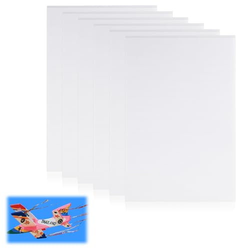 6PCS Plaques Mousse Blanches 30x20cm, Panneaux en Mousse Blanche 5 mm, Carton Plume pour Bricolage, Affichage, Maquettes, Plaque Polystyrene pour Projets DIY, Art, Ecole, Décoration