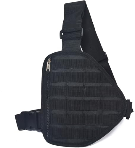 HYS Harnais de poitrine en molle, gilet tactique portable, poche de poitrine, compatible avec les sports de plein air, la randonnée, le camping, l'alpinisme, le trekking