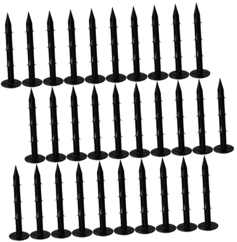 GALPADA 100piezas Clavo De Tierra Negro Estacas De Jardinería De Plástico para Jardín Clavos para Césped Estacas De Anclaje para Césped Jardín