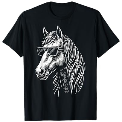 Girl Horse Sunglasses Horse Riding T-Shirt