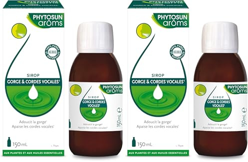 Phytosun Arôms SIROP GORGE ET CORDES VOCALES1 aux Plantes et aux Huiles Essentielles – 1 x 150 mL (Lot de 2)
