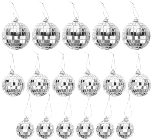 Toyvian Palle a Specchio da Discoteca 18 Pezzi 4-6 CM Decorazioni Natalizie Riflettenti per Albero di Natale Addobbi a Sfera a Specchio per Feste Matrimoni e Compleanni in Stile Anni