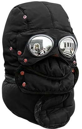 Winter Thermal Hat with Glasses Pilot Hat Trapper Goggles and Face Mask, Windproof Full Cover Balaclava for Men Women, Fleece Thickened Ski Hats for Sport Outdoor Motorcycle Cycling Hiking Travel