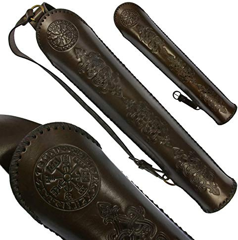 elToro Prime Rückenköcher Vegvisir aus europäischem Leder Dunkelbraun
