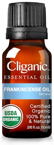 USDA ätherisches Bio-Weihrauchöl, 10 ml, 100% rein, natürlich, unverdünnt, therapeutische Qualität für Aromatherapie, Premium zertifiziert biologisch, Cliganic 90 Tage Garantie