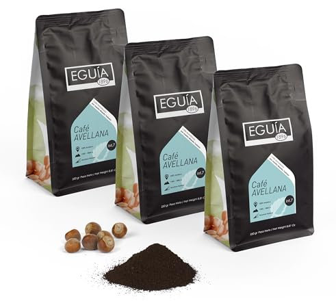 Cafe Avellana Eguia Cafe Molido Arabica - 3 Pack de cafe de avellana 250 g, Total: 750 g