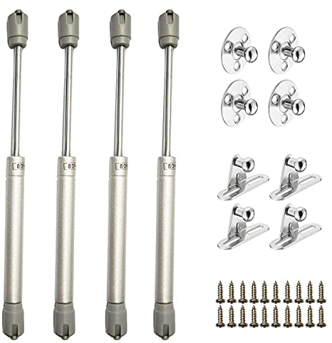 ZFYQ Gasdruckfeder 4 Stück hydraulisch pneumatische Küchenschrank Zweischalen halterung, 80N/8kg pneumatischer Dämpfer, mit Schrauben