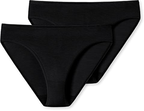 Schiesser Damen 2 Pack Taislip Unterwäsche - Modal Essentials, schwarz_162894, 42