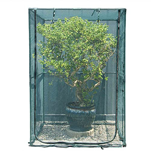 Tragbares Pflanzennetz, 1,2 x 1,2 m, 1,8 m hoch, Pflanzenkäfig, Schädlingsschutz für Gemüse und Obst, langlebig, Gartennetz mit 4 Heringen