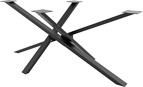 CLP Tischbeine Jimmy I Tischkufen Aus Vierkantprofilen I Höhe 72 cm I Sternförmiges Tischgestell, Farbe:schwarz, Größe:180x80x72 cm