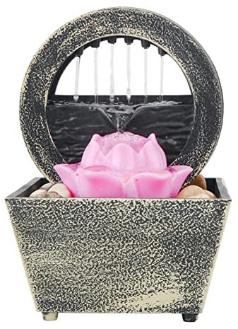 Lecerrot Decoración de Fuente de Mesa | Adorno de Fuente de Agua con Pilas - Decoración de Oficina Decoración de Cascada para mesas Escritorios Estantes Encimeras