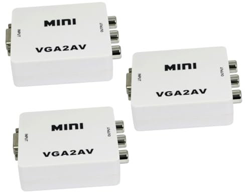 Hemobllo 3-teiliger Mini-Adapter Zum Composite-konverter Für Pc Zu Tv 1080p-unterstützung Und Automatische Erkennung