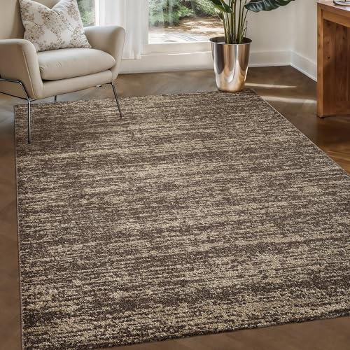 SANAT Oslo Teppich für das Wohnzimmer - Teppich mit modernem Design, Geeignet für Wohnzimmer, Flur, Esszimmer, Schlafzimmer, Küche und Kinderzimmer - Braun, Größe: 120 x 170 cm