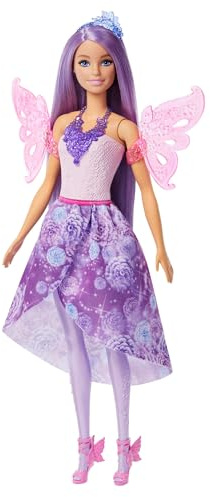 Barbie 3-in-1 Fantasie Puppe, Spielset mit 8 Accessoires inklusive Meerjungfrauen-Schwanzflosse, Feenflügen, königlichen Ketten, Schuhen un vielem mehr für über 10 Verschiedene Looks, JCP74