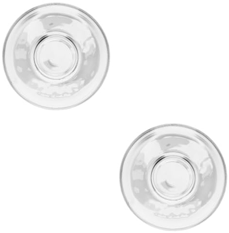 Mikinona 4 Pz piattino di piattini da tè Rotondi Piatto Trasparente Tazze da caffè Natalizie lastre Chiare Piatti Snack Rotondi piattini da caffè Decorativi Bicchiere Riutilizzabile