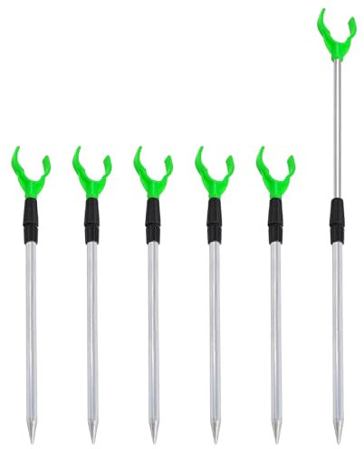 6 Stück Fishing Rutenhalter, Rutenhalter Rutenständer 35-50cm, Teleskop Rutenhalter Angeln, Verstellbarer Angelrutenhalter Mit Schnurlaufkerbe, Kompakte Tragbarkeit