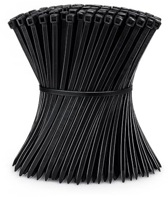 SUPERFA 500 Stück Kabelbinder Schwarz, 300mm x 4.8mm Nylon Kabelbinder Selbstsichernde für Kabelmanagement, Werkstätten
