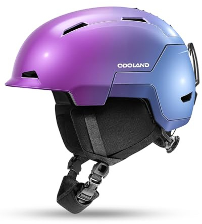 Odoland Casque de Ski pour Homme Femme, Casque de Snowboard avec Réglage Ajustable pour Adulte Adolescent, Certifié Sécurité, Compatible avec Les Lunettes de Ski, pour Ski, Snowboard