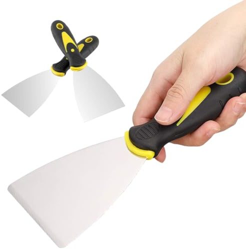 RVYEIOP Rascador, juego de 2 rascadores para papel pintado, rascador de pintura con mango de goma, herramienta rascadora de vidrio, apto para ventanas y azulejos.