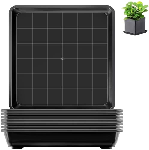 sturiz 8 stycken blomkrukor underlägg fyrkantig blomkruka blomkruka skål 12 x 12 cm plast planteringslåda växtskål blomkruka dropp bricka