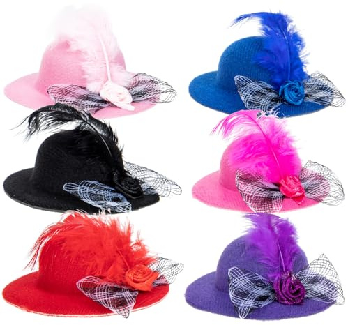 Gadpiparty 6 pièces Chapeaux Poulet Délicats Dentelle Réglables Accessoires Décoratifs pour Poules Perroquets et Petits Oiseaux Fournitures Volaille Colorées