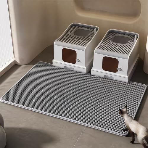 BomDa Tappetino per Lettiera Gatto XXL 115x75CM, Design a Nido D'ape, Impermeabile, Doppio Strato(115x75cm)