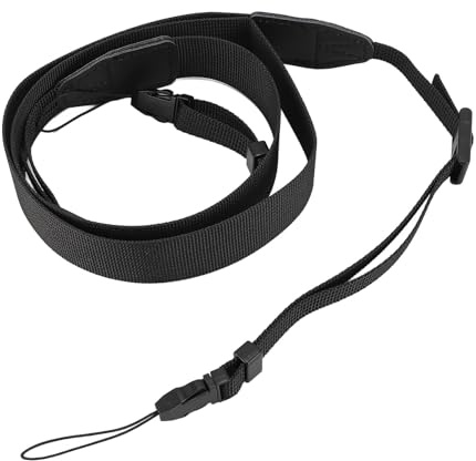 Hamwesh Kamerahalsaxelrem, Höghållfasta Repknutar Justerbar Längd 35,43 Till 41,34 Tum, med Mjuk Komfort för Mini 12 Link 3 DSLR-kameror (Svart)