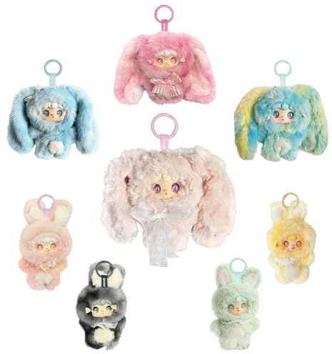 Myswunder Yooki Hopping Bunny Series Blind Box Plush - 1 Pcs Random Design Plush Doll Blind Box Figures, Cute Vinyl Face Collectible Toy Pendant Birthday Gifts for Girls