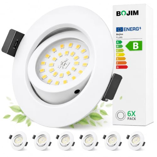 Bojim Spot LED Encastrable Blanc Classe Énergétique B IP44 Salle de Bain