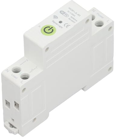 Cocoarm WiFi Smart Circuit Breaker, PC Smart Circuit Breaker Switch AC230V 1 Till 63A med Mätningstimer APP Röststyrning, 35 Mm DIN-skena för Hemmakontor Pump Farm