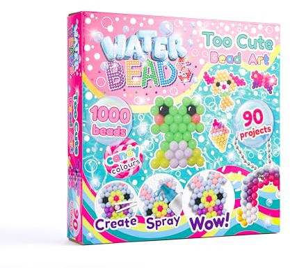 Bookoli - Kit de perles d'eau Too Cute Water Beads - avec 90 projets et livre de 24 pages - Arts et travaux manuels pour enfants de 4 à 6 ans
