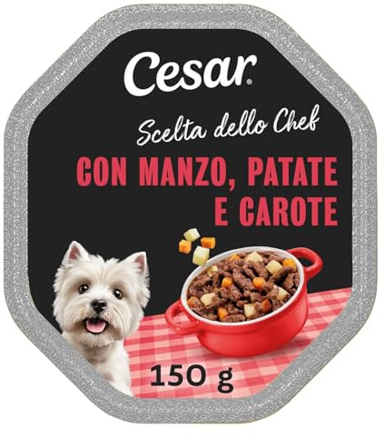 Cesar Scelta dello Chef 14 x 150 g Vaschetta adulto con manzo, patate e bocconcini di carote in salsa (Confezione da 14)