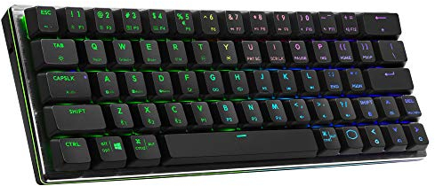 Cooler Master Gaming-Tastatur, 60%-Konfiguration, mechanische Schalter mit niedrigem Profil, RGB-Beleuchtung, Bluetooth-& Kabelverbindung