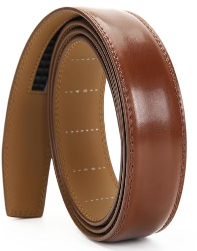 Nelbons Ceinture en Cuir Sans Boucle - Ceinture Sans Boucles Pour Boucle Automatique longueur 130 cm Largeur 3.0cm