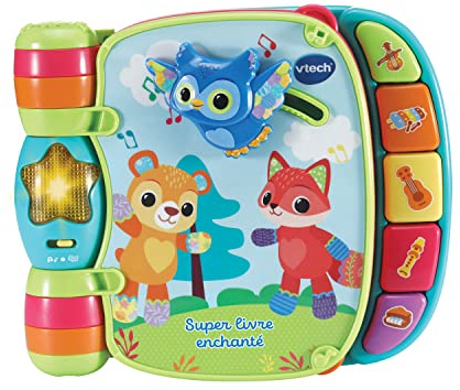 VTech - Super Livre Enchanté des Baby Loulous Bleu, Livre Interactif Bébé - 6 /36 Mois - Contenu Français
