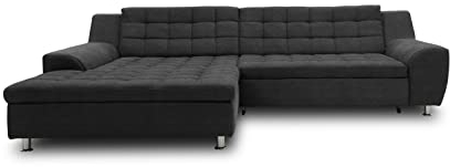 DOMO. collection Ecksofa Merida, Sofa in L-Form, Eckcouch, Couch-Garnitur, Polsterecke 304 x 200 x 84 cm (BxTxH), dunkelgrau