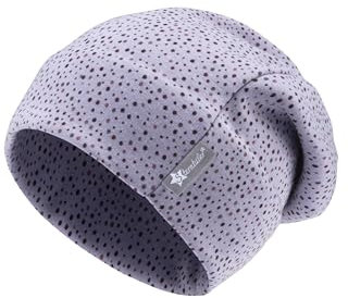 Sterntaler Beanie mit Allover Pünktchen - Mädchen Slouch Beanie - Kinder Mütze aus wärmendem Sweat-Stoff - blasslila, 49