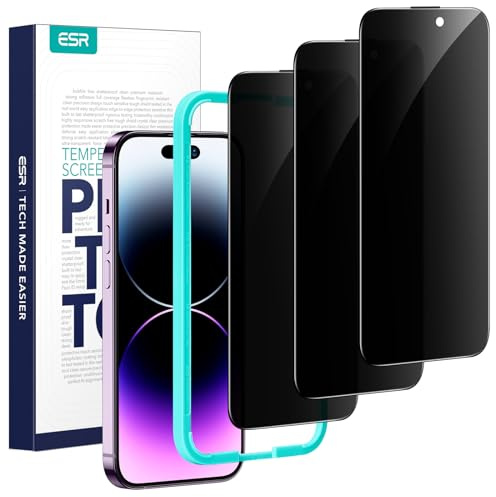 ESR 3-pack för iPhone 14 Pro Max integritetsskärmskydd, anti-spion härdat glas integritetsskydd, mikroböjda kanter, fodralvänlig