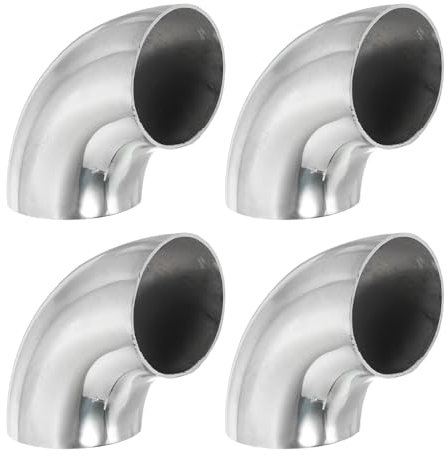 PATIKIL Codo de 90 Grados de Acero Inoxidable 201 de 2 Pulgadas de Diámetro Exterior, Paquete de 4, Conexión de Soldadura por Sudor para Barandilla de Escalera
