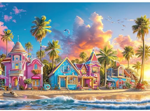 Jigsaw Puzzles for Adults 1000 Pieces jigsaw puzzles 1000 Piece for adults Educational Games Home Decoration Puzzles (Colourful Pleasure Coast)