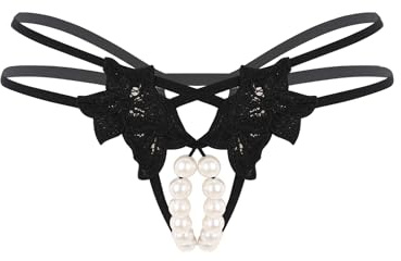 FEESHOW Femme String Ficelle Sexy Érotique sous Vetements G-String Chic Culotte Tanga Bijoux Slip Underwear
