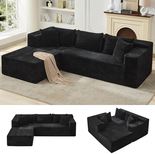 Garvee 261 cm Canape d'angle Convertible, Canapé Modulable Moderne Salon