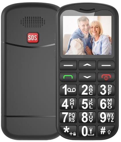 Ufferson Teléfono Móvil para Personas Mayores Libre, gsm Dual SIM Telefono Móvil Basico con Teclas Grandes, Alto Volumen, Botón SOS, FM Radio, Linterna, Fácil de Usar para Ancianos