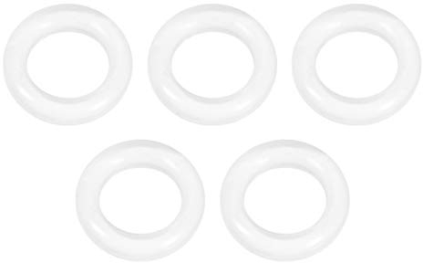 sourcing map 5St Silikon O-Ring VMQ Versiegelung Dichtring 10mm AD 6mm ID 2mm Breite Weiß