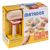 Matador 21034 M034 Baukasten, ab 3 Jahren, Holzfarben, Bunt