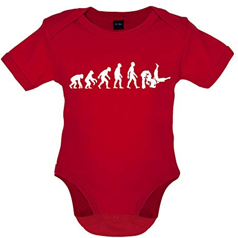 Evolution of Man Judo - Organic Babygrow/Body Suit - Red - 6-12 Months