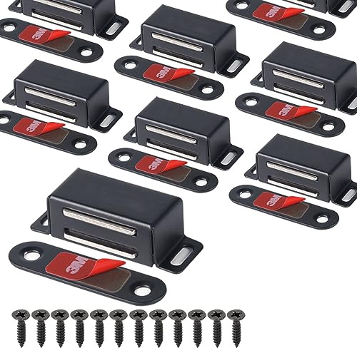 Magneti per armadietto Mousike Chiusura per porta dell'armadio per cucina Bagno Armadio Armadio Chiusure per armadio Chiusura per cassetto per porta dell'armadio (Confezione da 8 neri)
