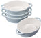 KVOTA ovale MINI Auflaufform Ofen- Backform aus Keramik, Set 4 St. für je 1 Portion,Innenmaß ca.10,5x4x13,5cm, 300ml (blau).,Ideal für kleine Portionen oder Dessert.