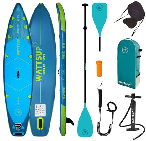 Wattsup - PB -WPIK116K - Wattsup Pike 11'6 (Combo de Kayak) - Espesor 15 cm - Drop - Puntada - rígido y Robusto - 150 kg